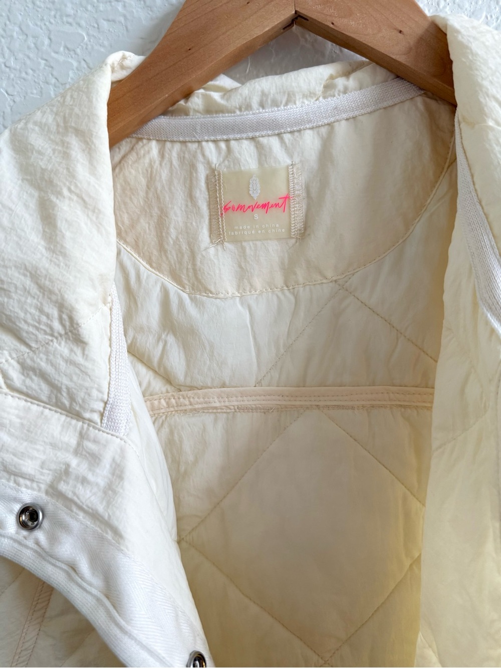 Free People Quinn Quilted Puffer Vest Size Small Ivory Cream Over Sized - Picture 5 of 9